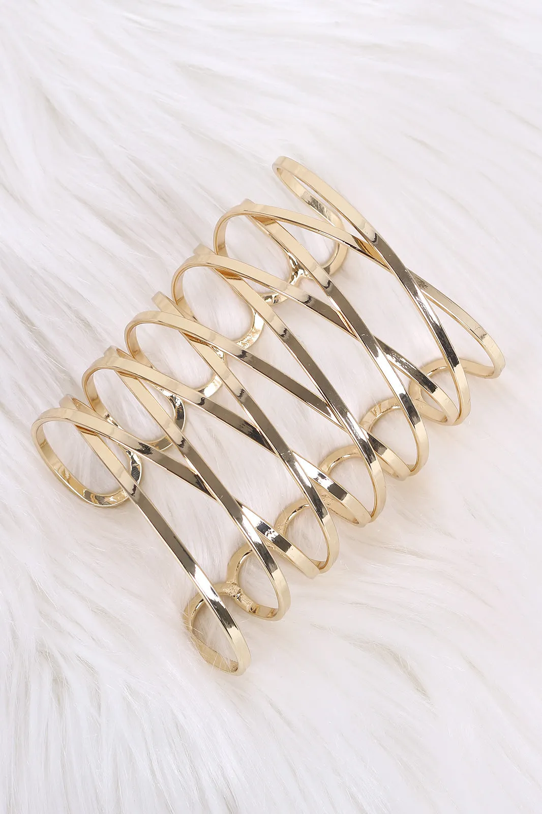 Crisscross Flat Wire Cuff Bracelet