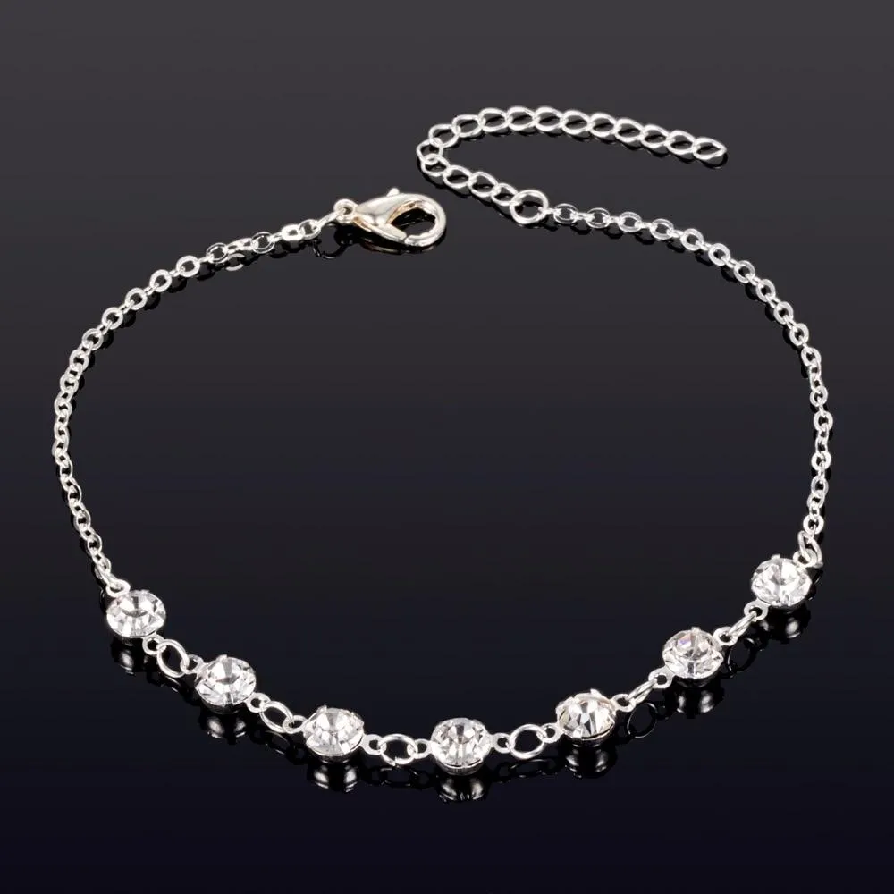 Crystal Anklets For Women Boho Anklet Strap Bracelet on the Leg