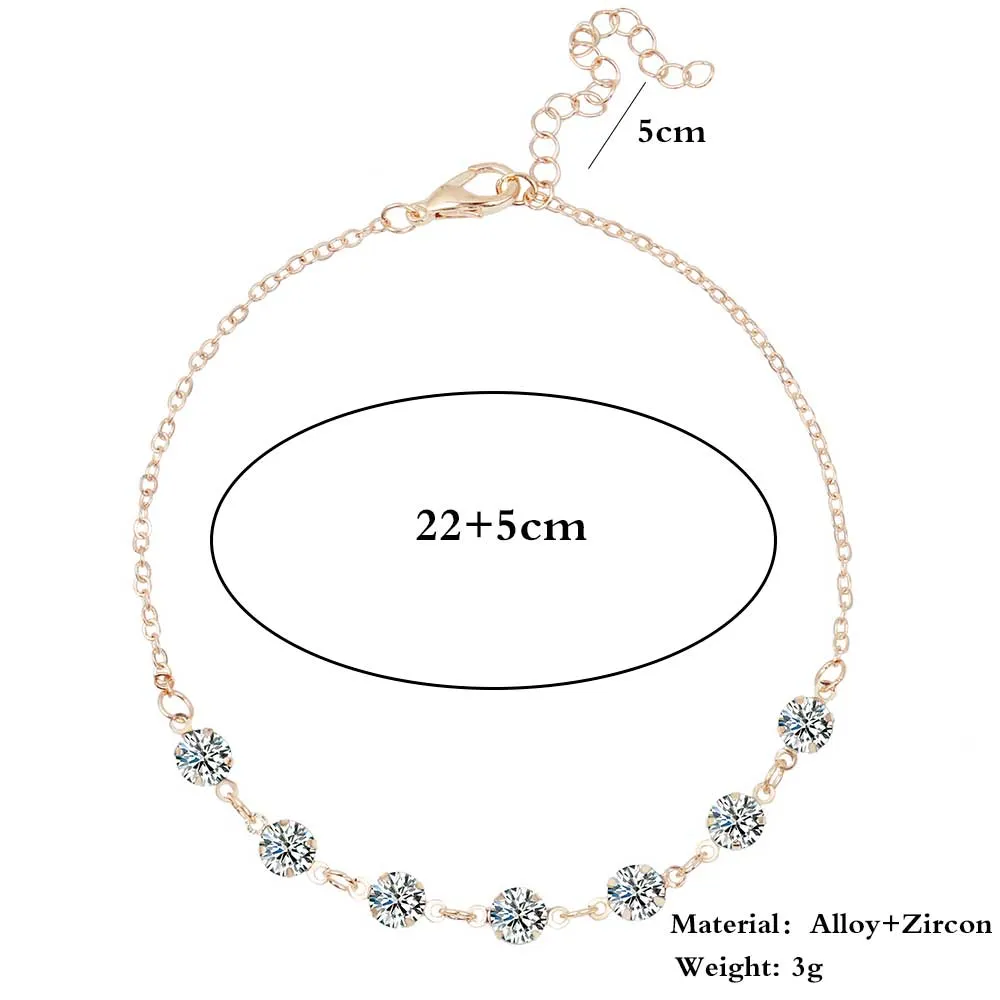 Crystal Anklets For Women Boho Anklet Strap Bracelet on the Leg