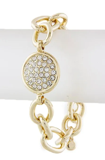 Crystal Button Chain Bracelet