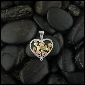 Custom Shamrock Heart Pendant