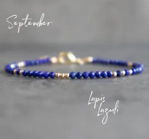 Dainty Blue Lapis Lazuli Gemstone Bracelet