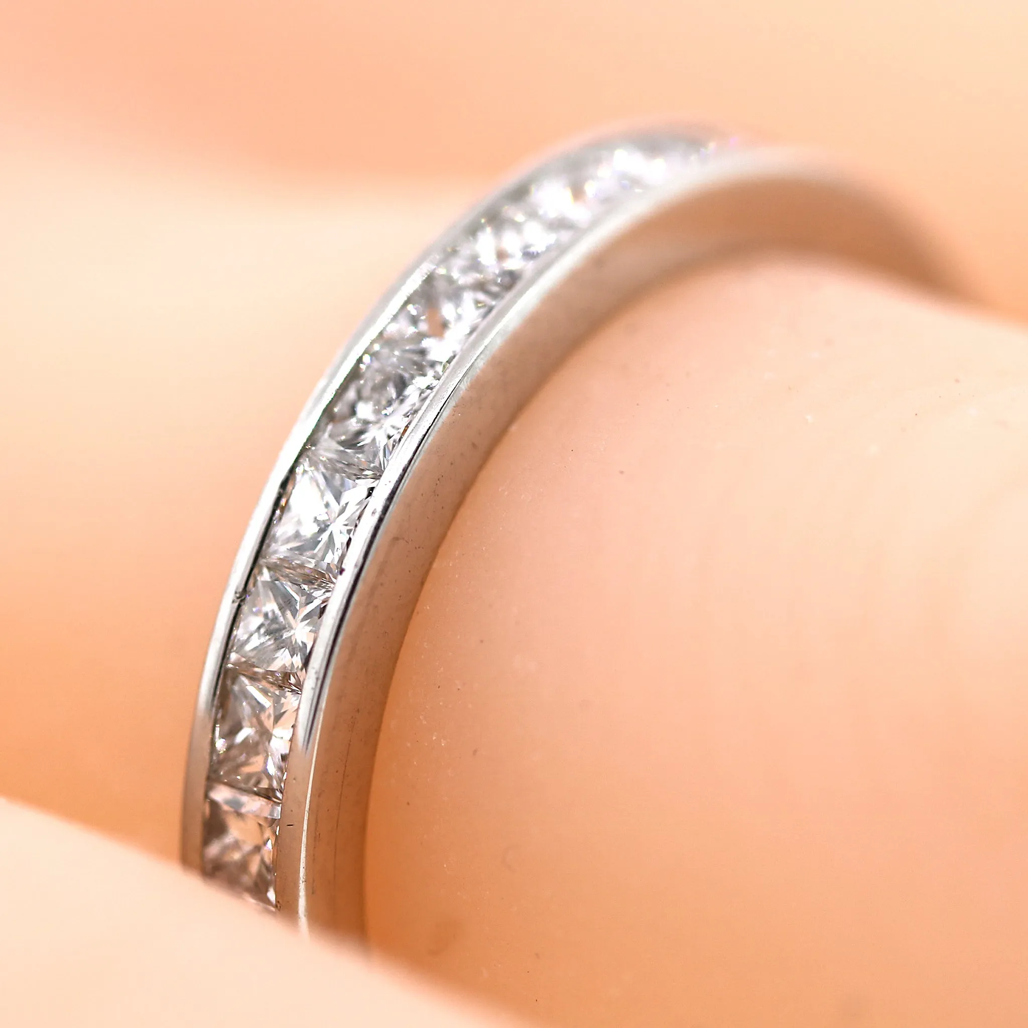 DeBeers Princess Cut Diamond Band in Platinum