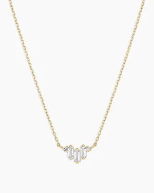 Diamond and White Sapphire Amara Trio Necklace