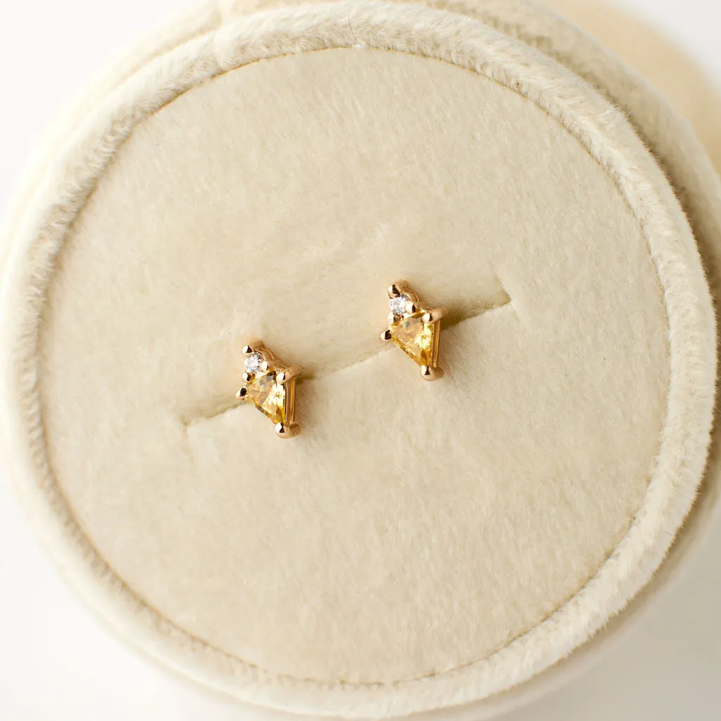 Dolly Earrings - Yellow Sapphire   Diamond