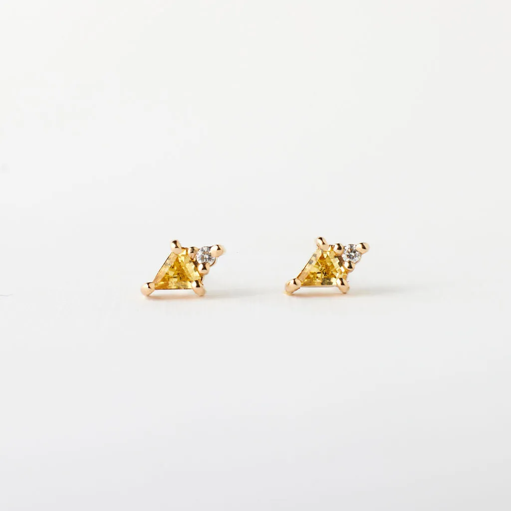 Dolly Earrings - Yellow Sapphire   Diamond