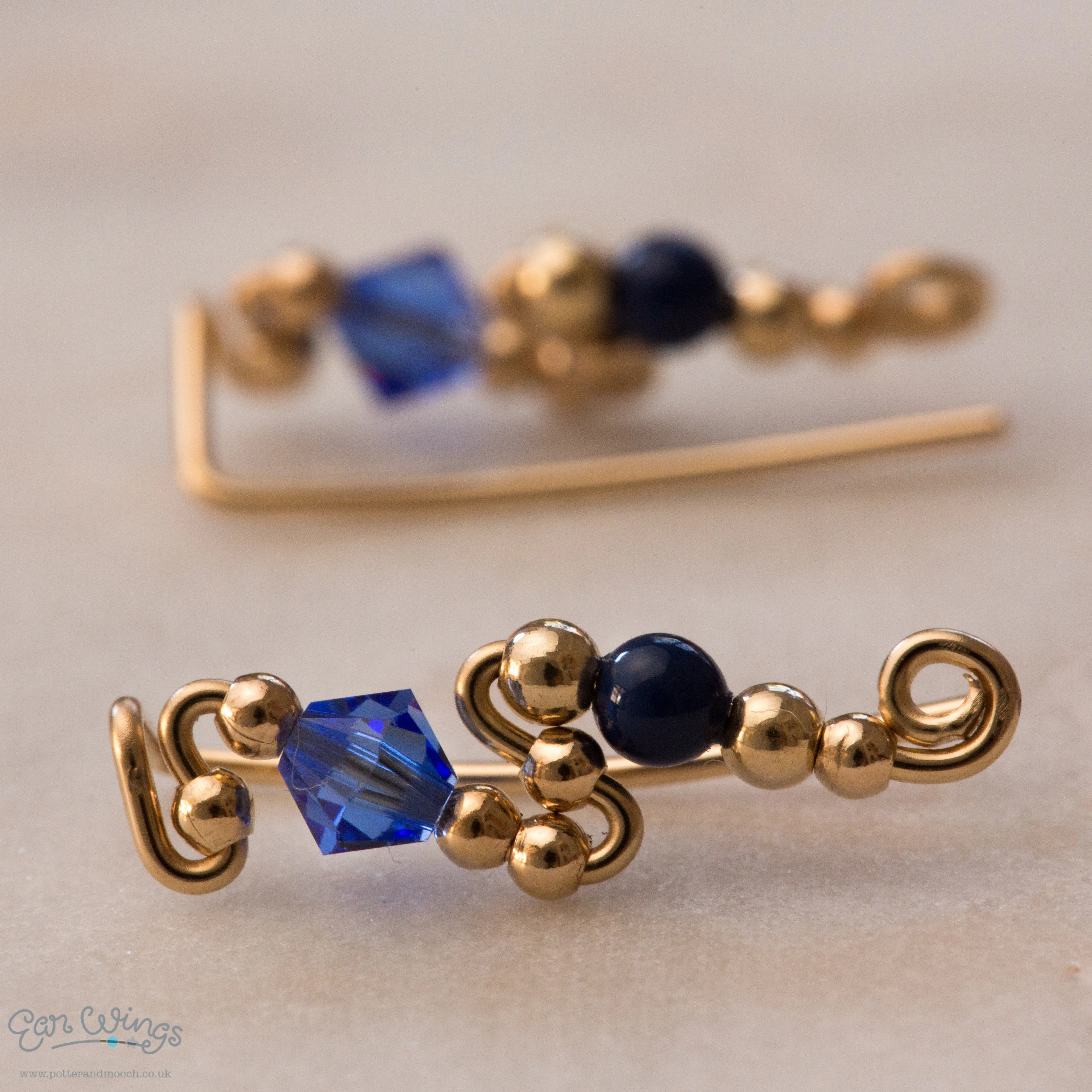 Ear Wings Sapphire 14ct Yellow Gold