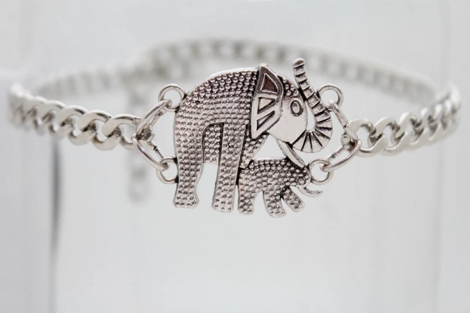 Elephant & Calf Charm Boot Chain