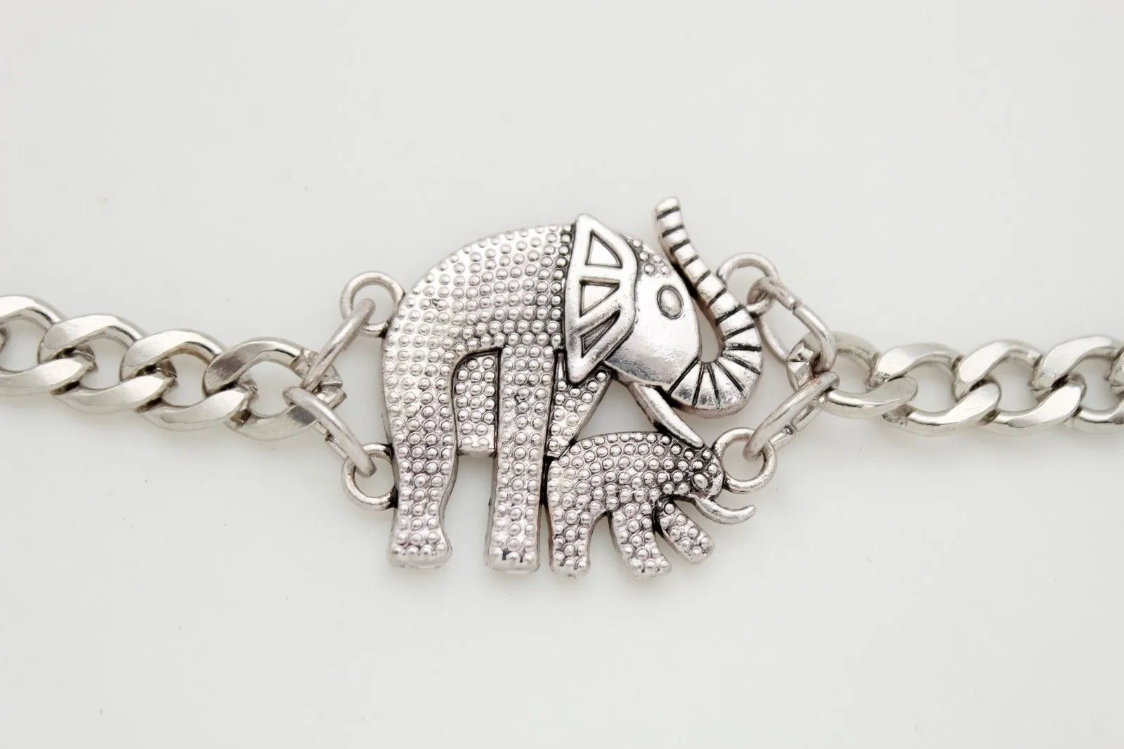 Elephant & Calf Charm Boot Chain