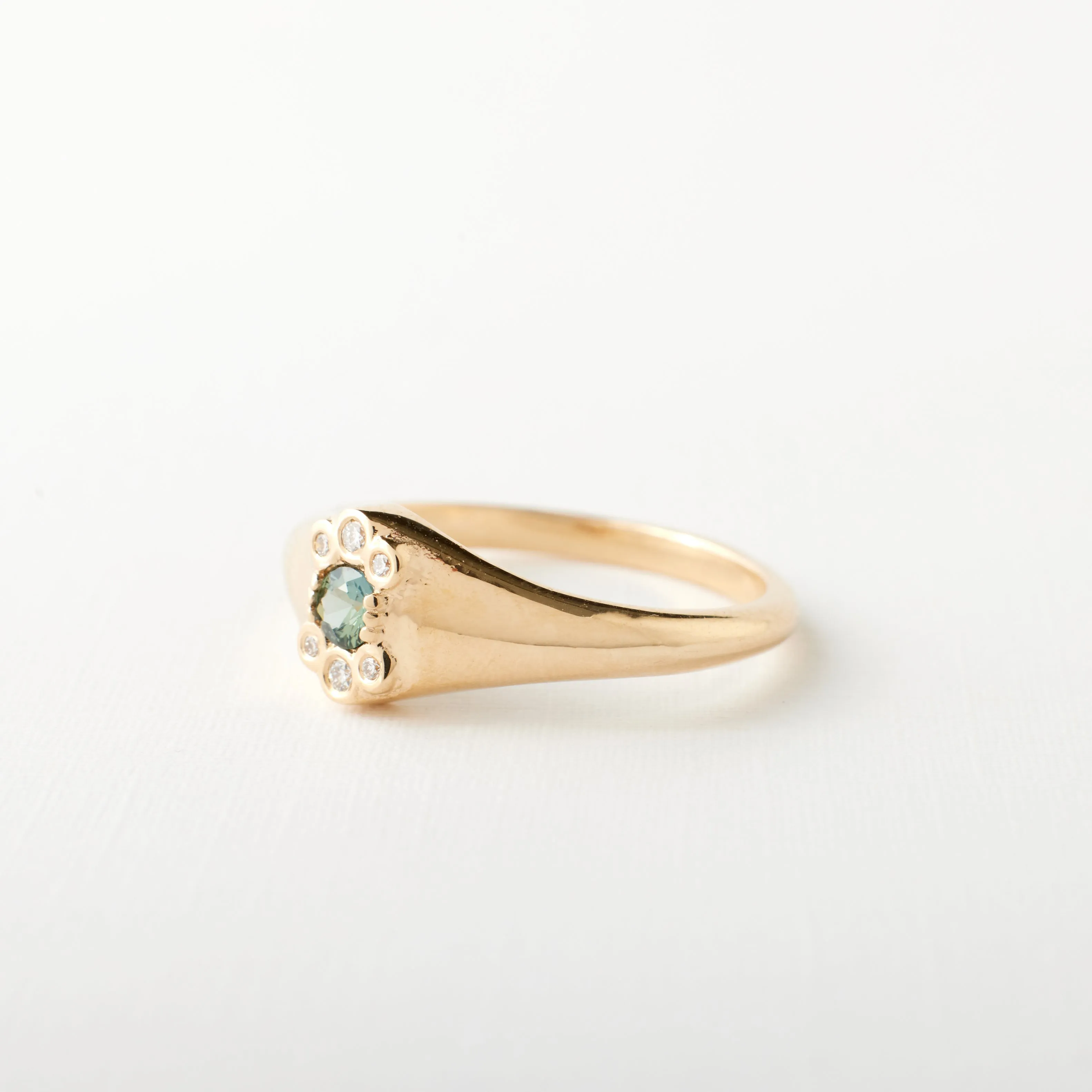 Emerson Signet - Teal Blue Sapphire