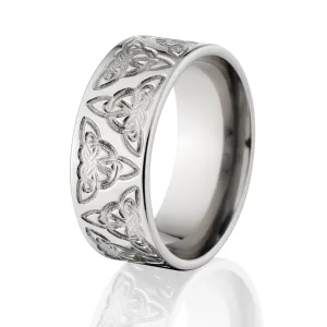 Etched Celtic Deisgn in Titanium Wedding Band