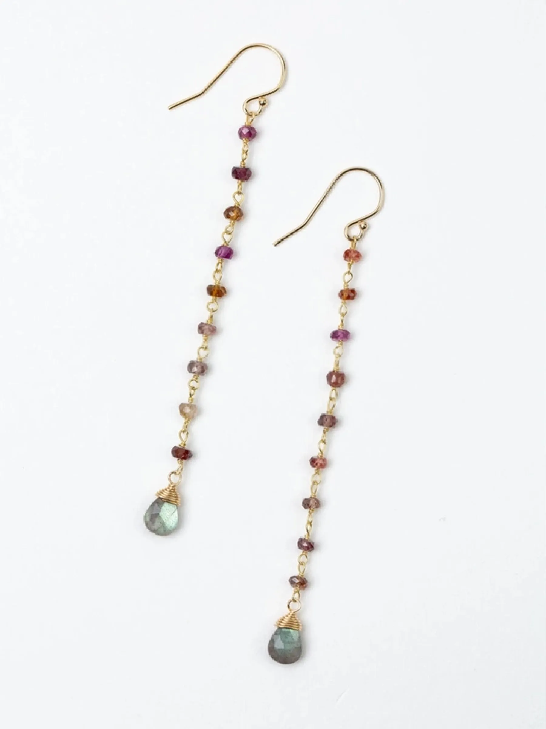 Faceted Sapphire & Labradorite Drop Dangles by Anne Vaughan