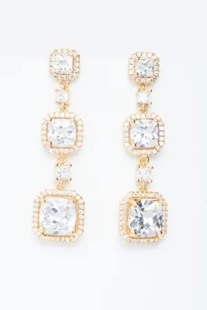 Forever Cushion-Cut Gold Drop Earrings