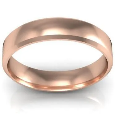 Gold Beveled Wedding Ring 4mm