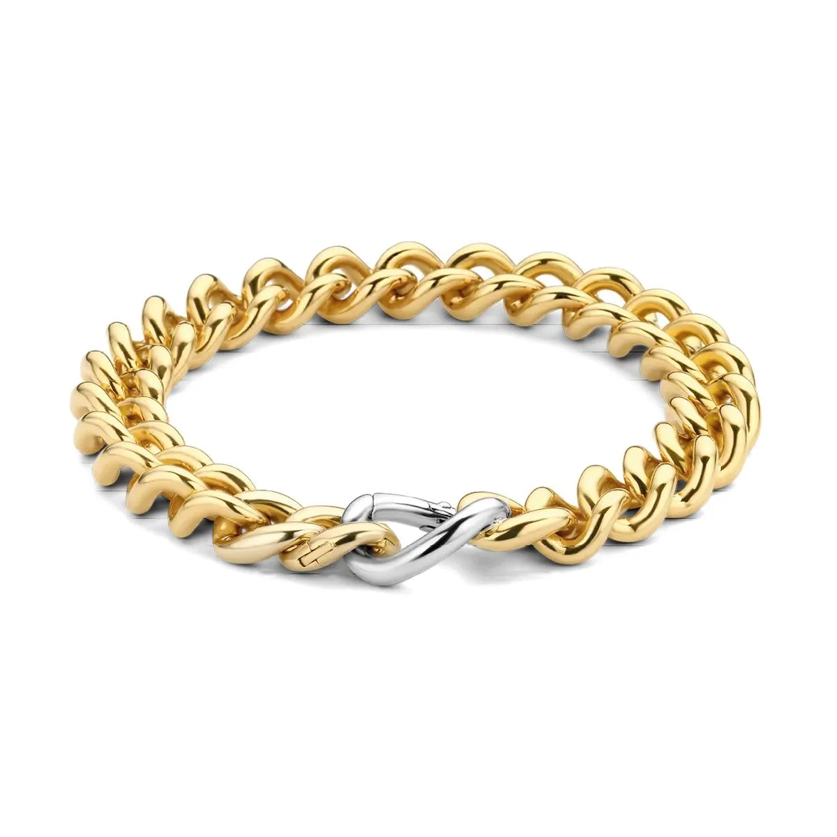 GOLD PLATED STERLING SILVER CURB BRACELET