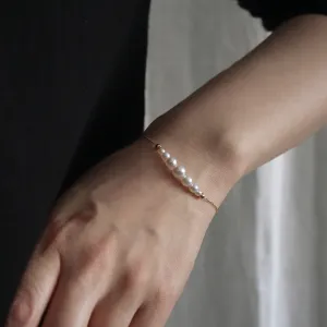 Graduated Pearl Chain Bracelet - アコヤ