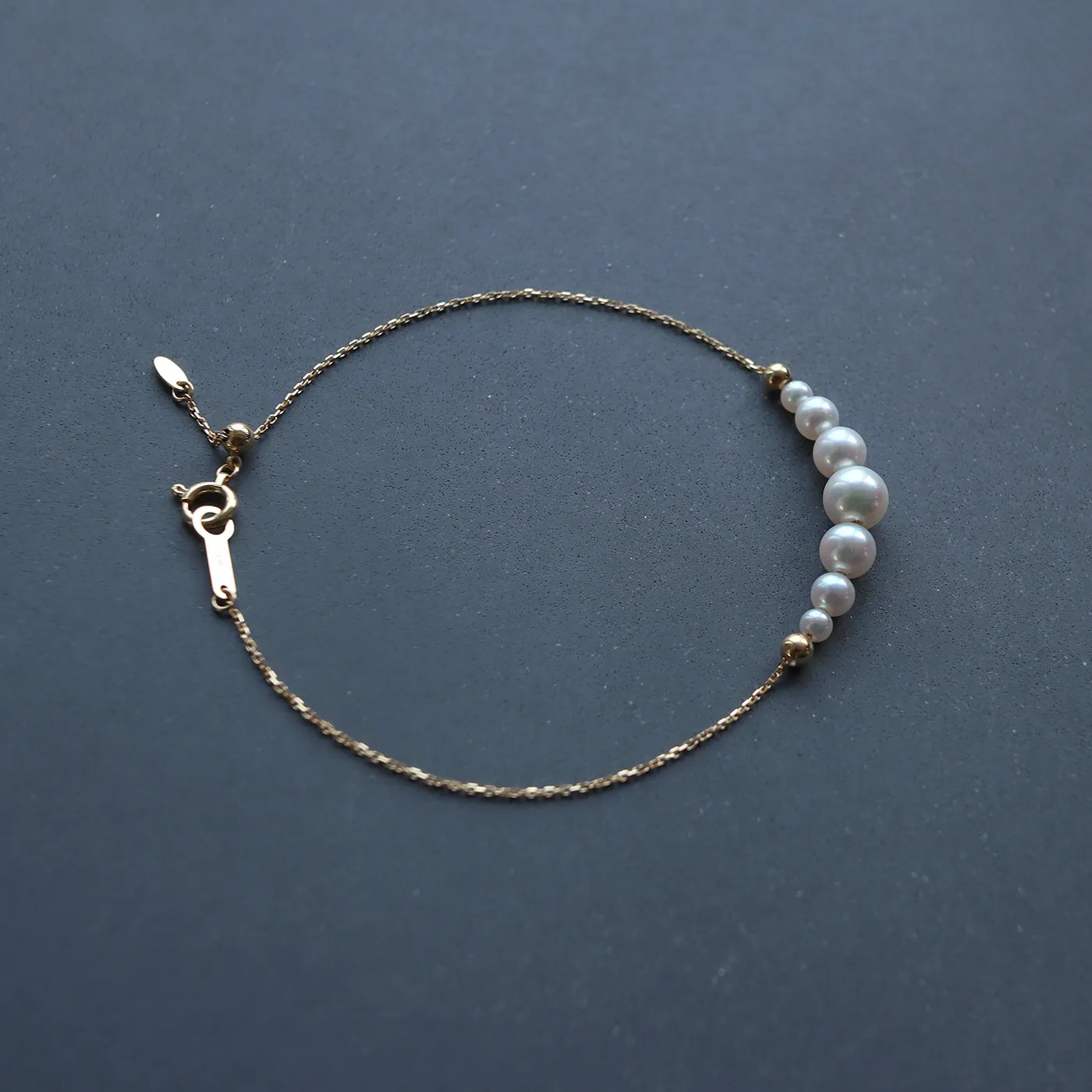 Graduated Pearl Chain Bracelet - アコヤ