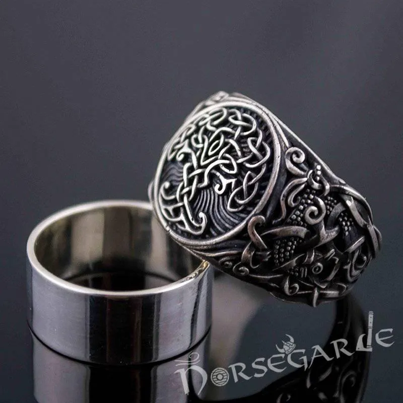 Handcrafted Yggdrasil Mammen Style Ring - Sterling Silver