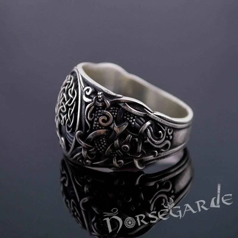 Handcrafted Yggdrasil Mammen Style Ring - Sterling Silver