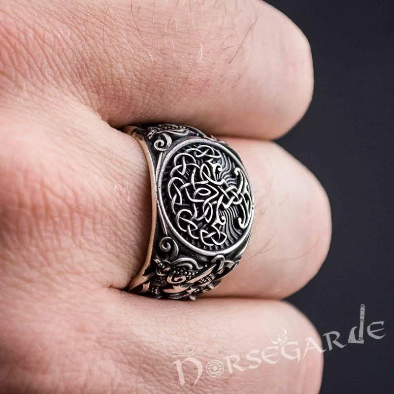 Handcrafted Yggdrasil Mammen Style Ring - Sterling Silver