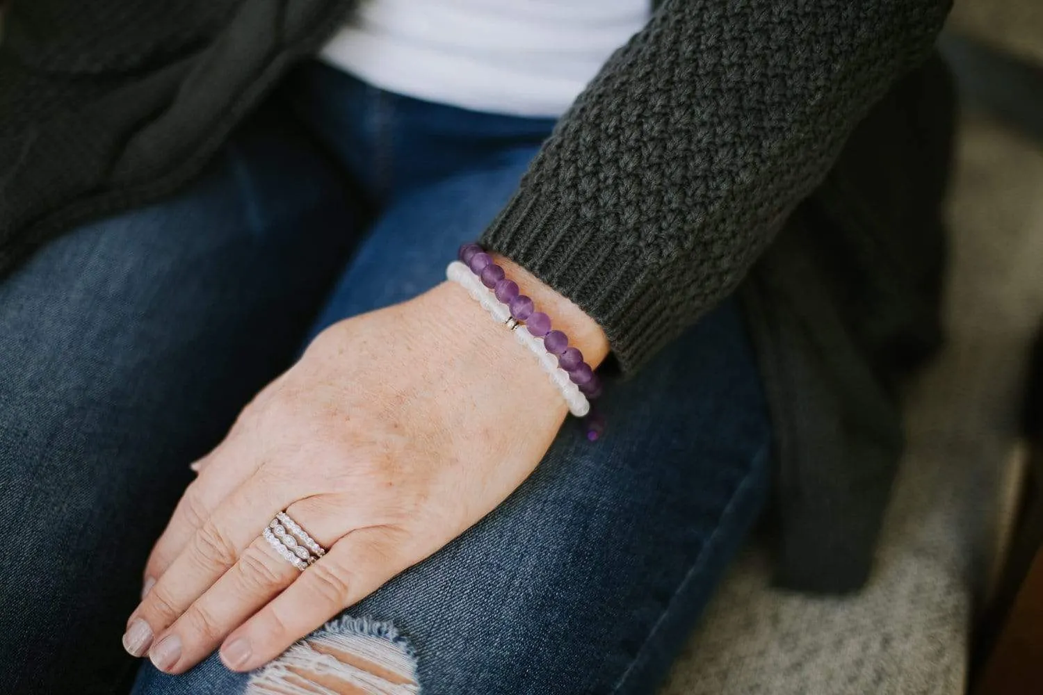 Healing Matte Amethyst Wrist Mala