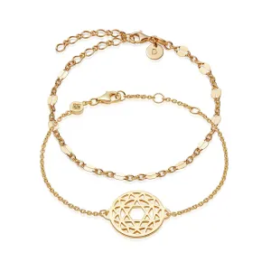 'Heart On Your Sleeve' Bracelet Layering Set 18ct Gold Plate