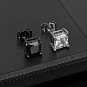 Hot Design Zircon Titanium Steel Earrings Fashion Simple Geometric Stainless Steel Stud Earring For Trendy Men Women Jewelry