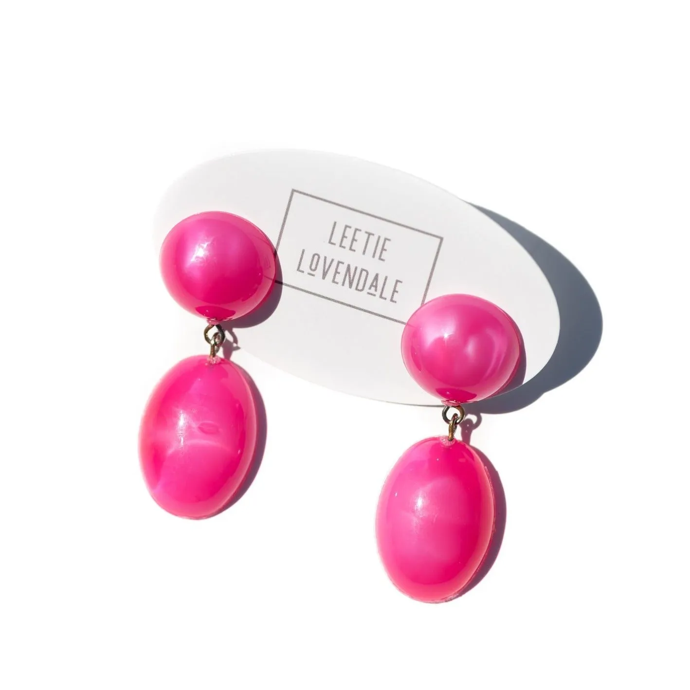 Hot Pink Aura Glow Jelly Bean Earrings