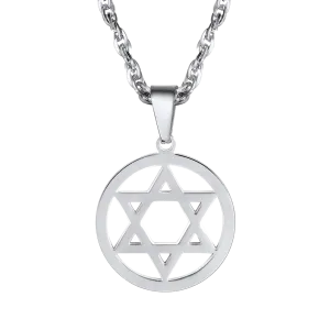 Jewish Star of David Pendant Necklace for Men Women