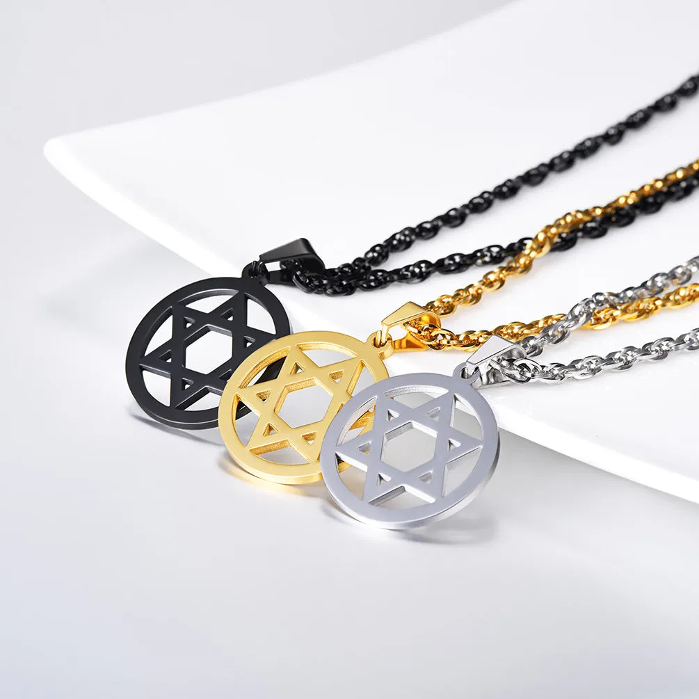 Jewish Star of David Pendant Necklace for Men Women