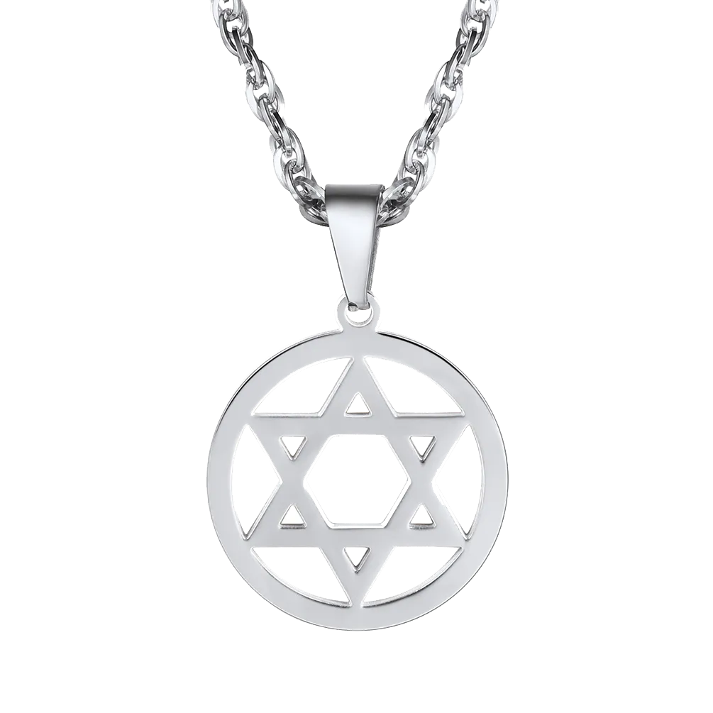 Jewish Star of David Pendant Necklace for Men Women