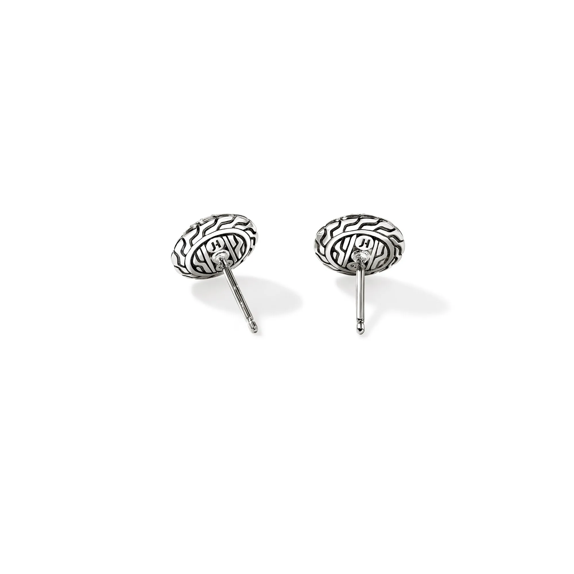 JH Essential Pavé Stud Earring, Sterling Silver, Gemstones, 10MM