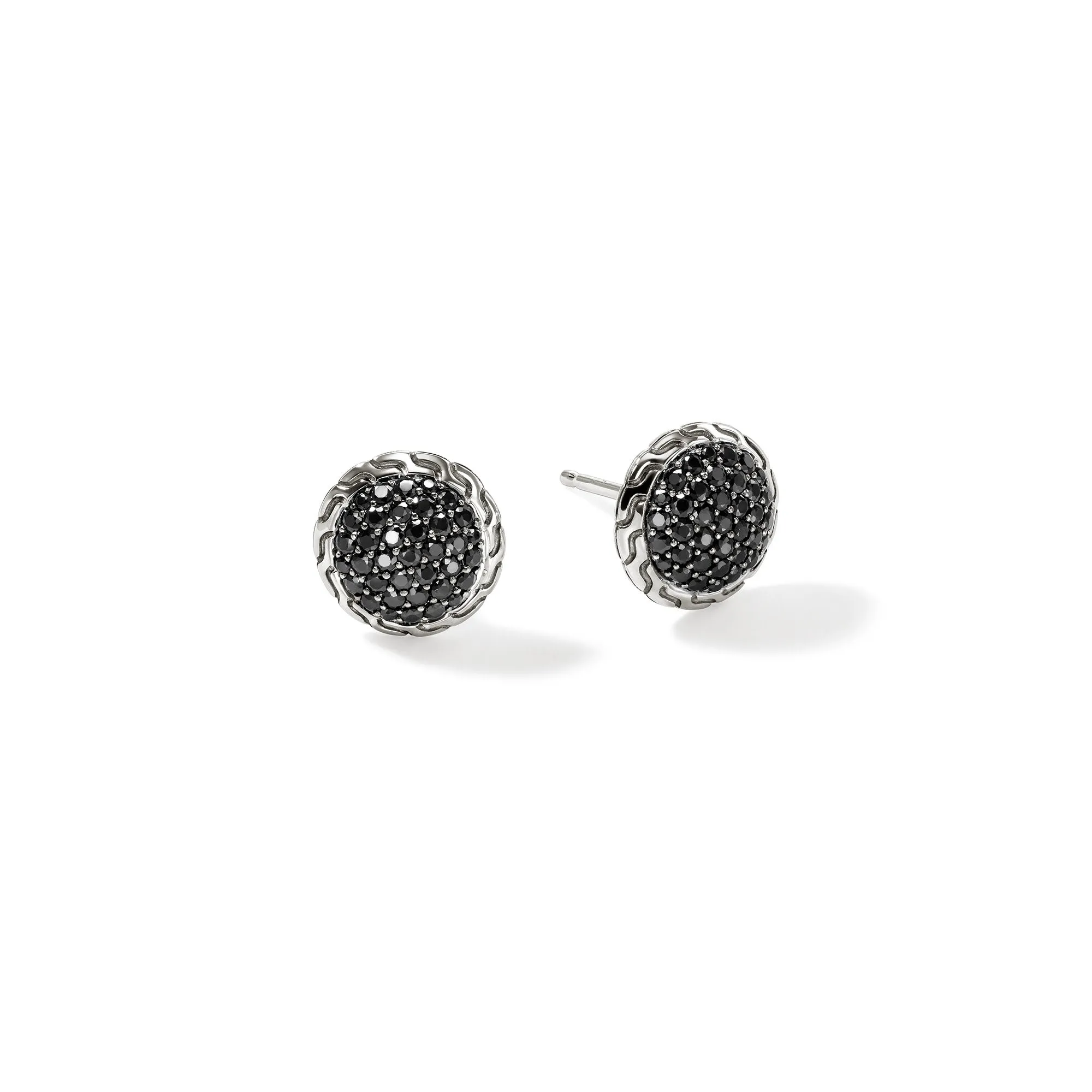 JH Essential Pavé Stud Earring, Sterling Silver, Gemstones, 10MM