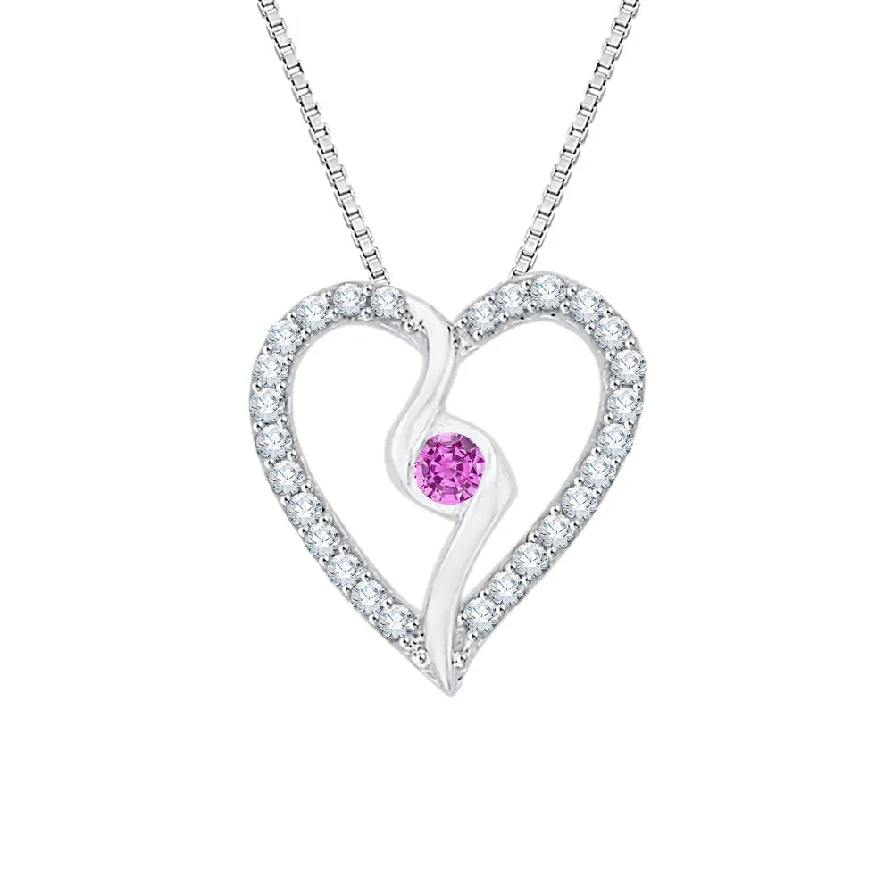 KATARINA Diamond Heart Pendant Necklace (1/6 cttw JK, SI2/I1)