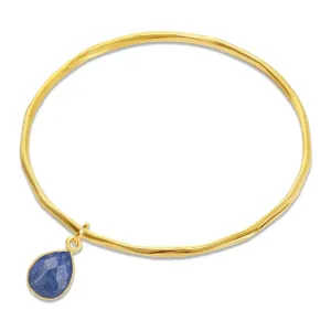 Lapis Lazuli Charm Bangle Gold September Birthstone