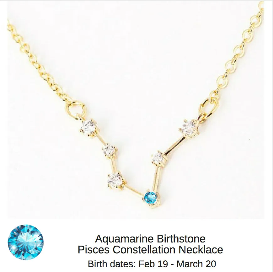 Libra Constellation Zodiac Necklace with Light Pink Birthstone - "Star Candy"