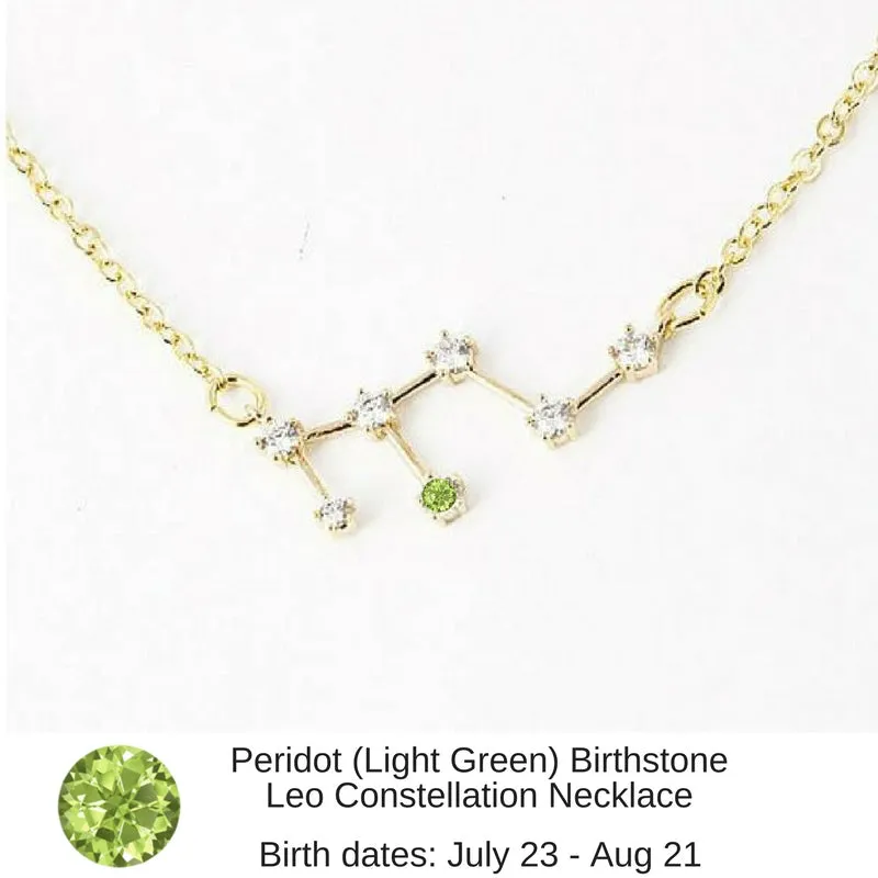 Libra Constellation Zodiac Necklace with Light Pink Birthstone - "Star Candy"