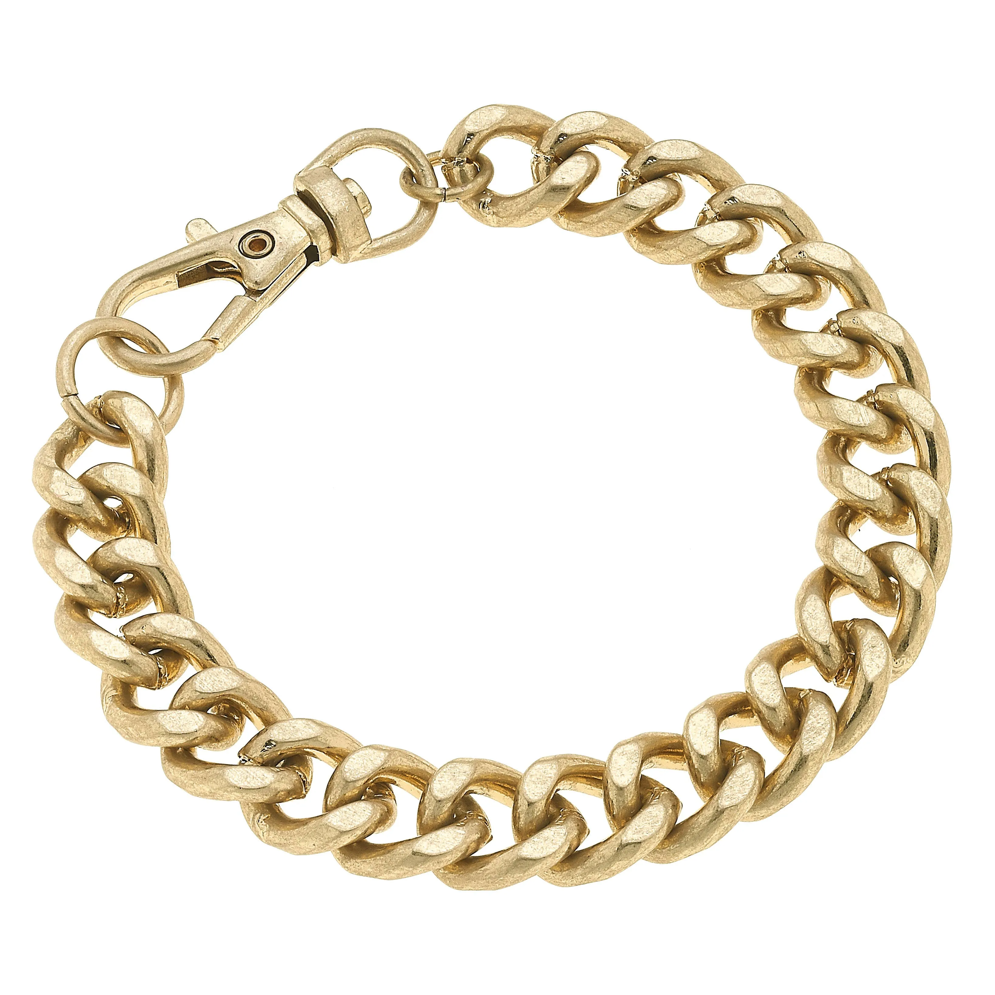 Margot Chunky Curb Chain Bracelet in Worn Gold