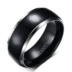 Mens Black Ring with Names Engraved