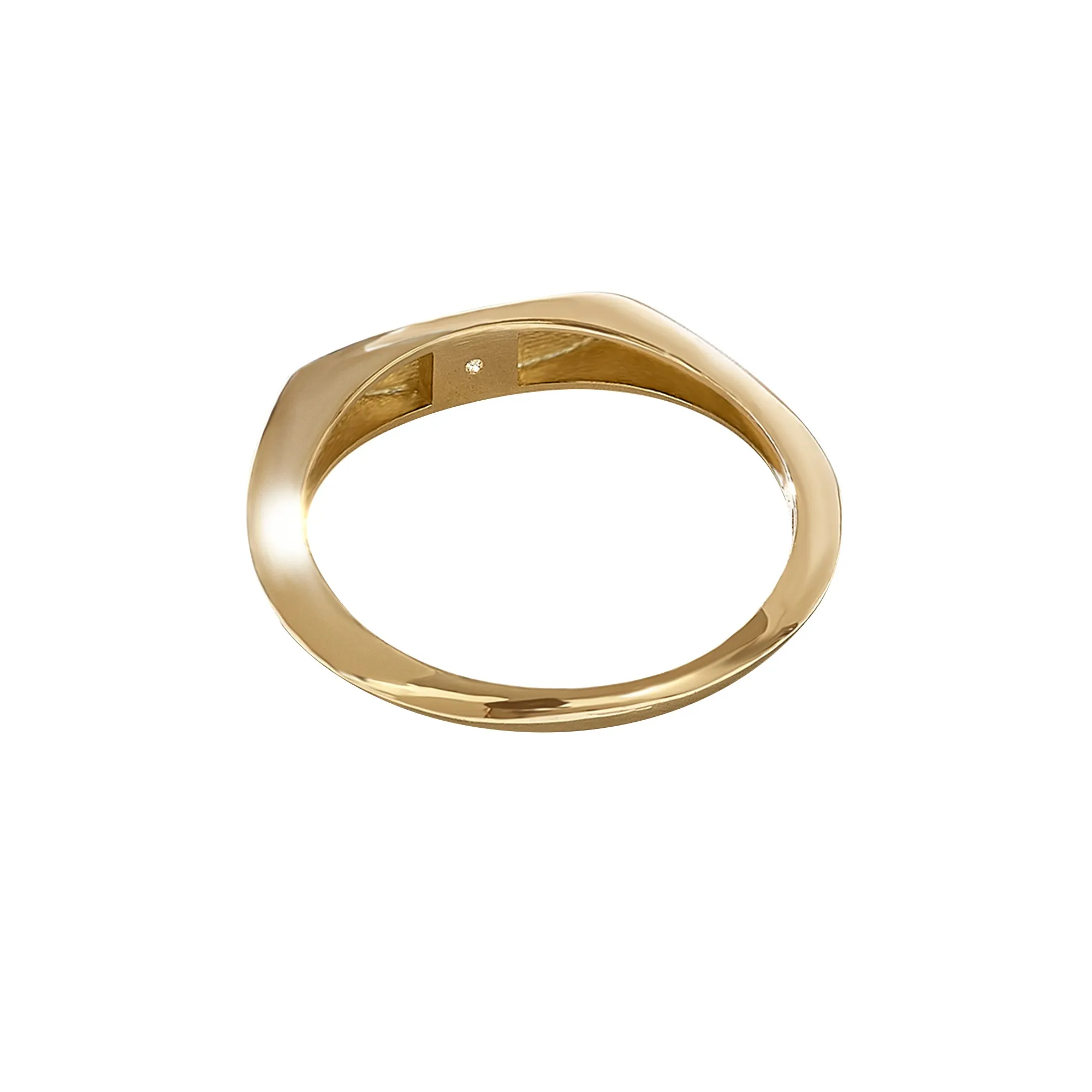 Minimalist Diamond North Star Signet Ring in Gold