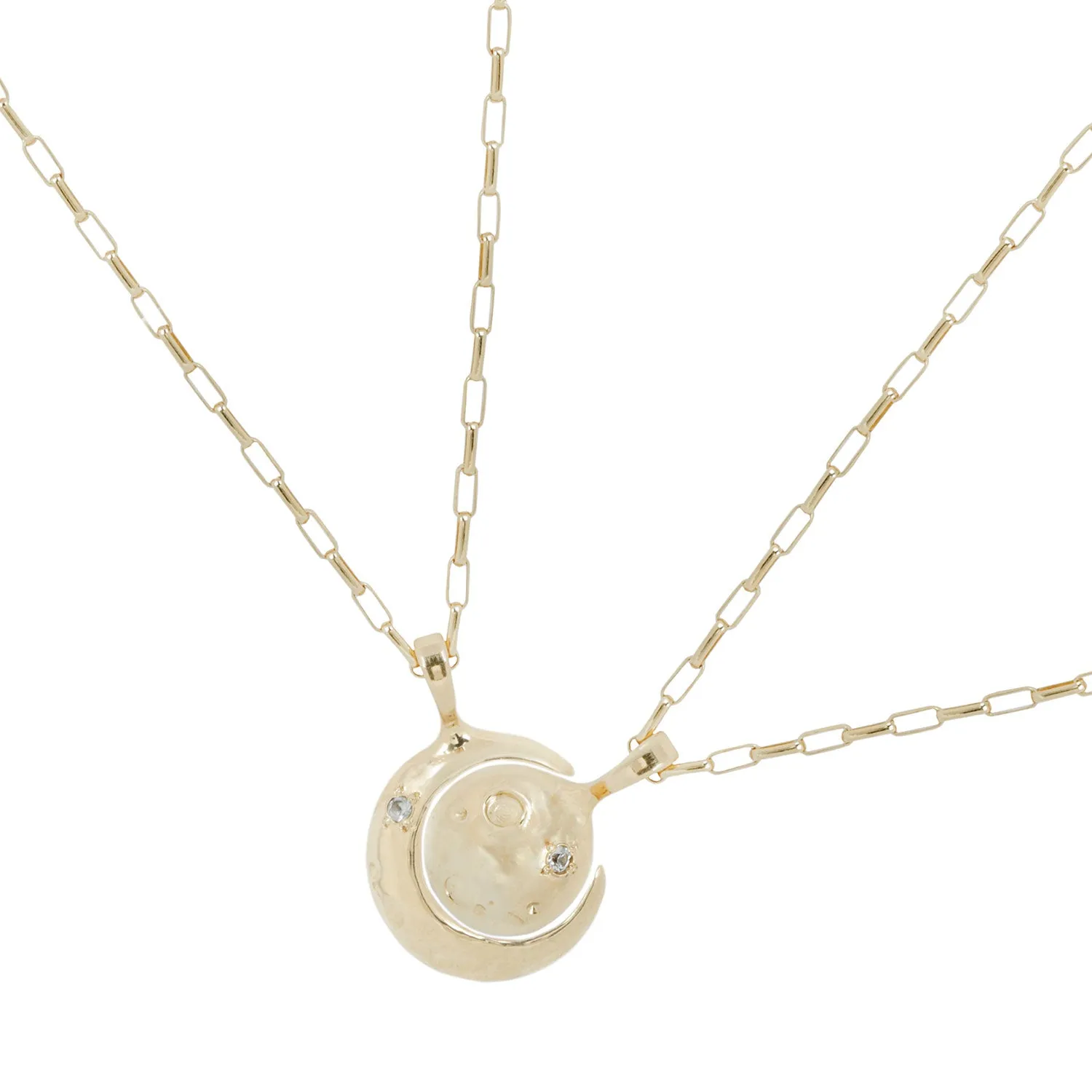 MOON PHASES FRIENDSHIP NECKLACE SET / 14K GOLD