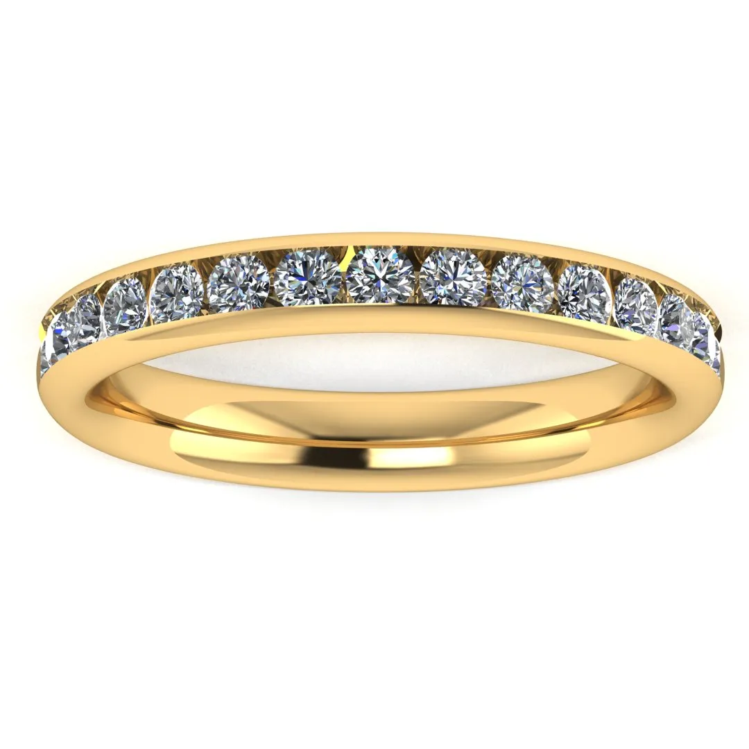 Natural Diamond Channel Set Eternity Band Wedding Ring CRB