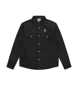 NEEDLE CORD SHIRT - BLACK