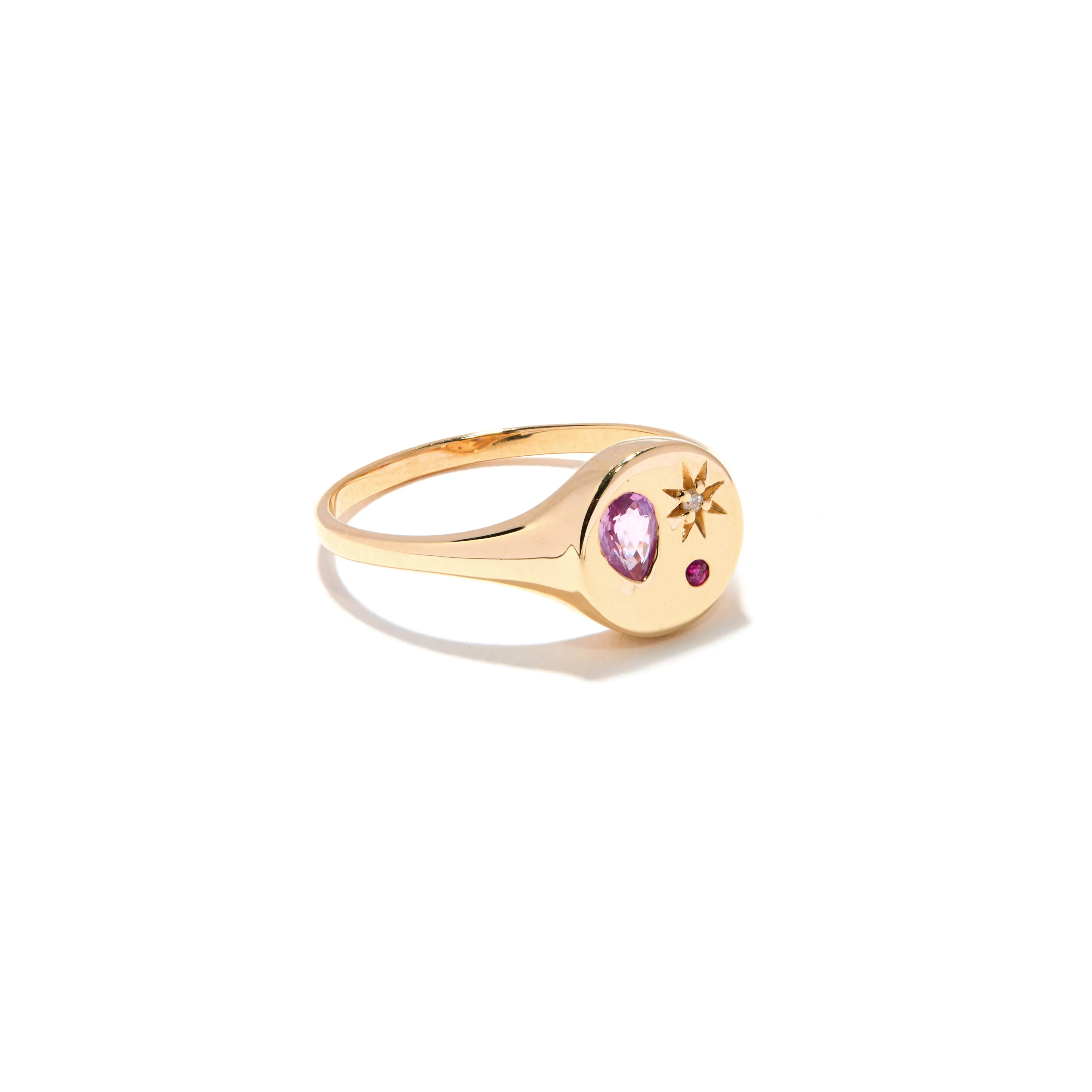 Night Market Round Signet Ring - Blush