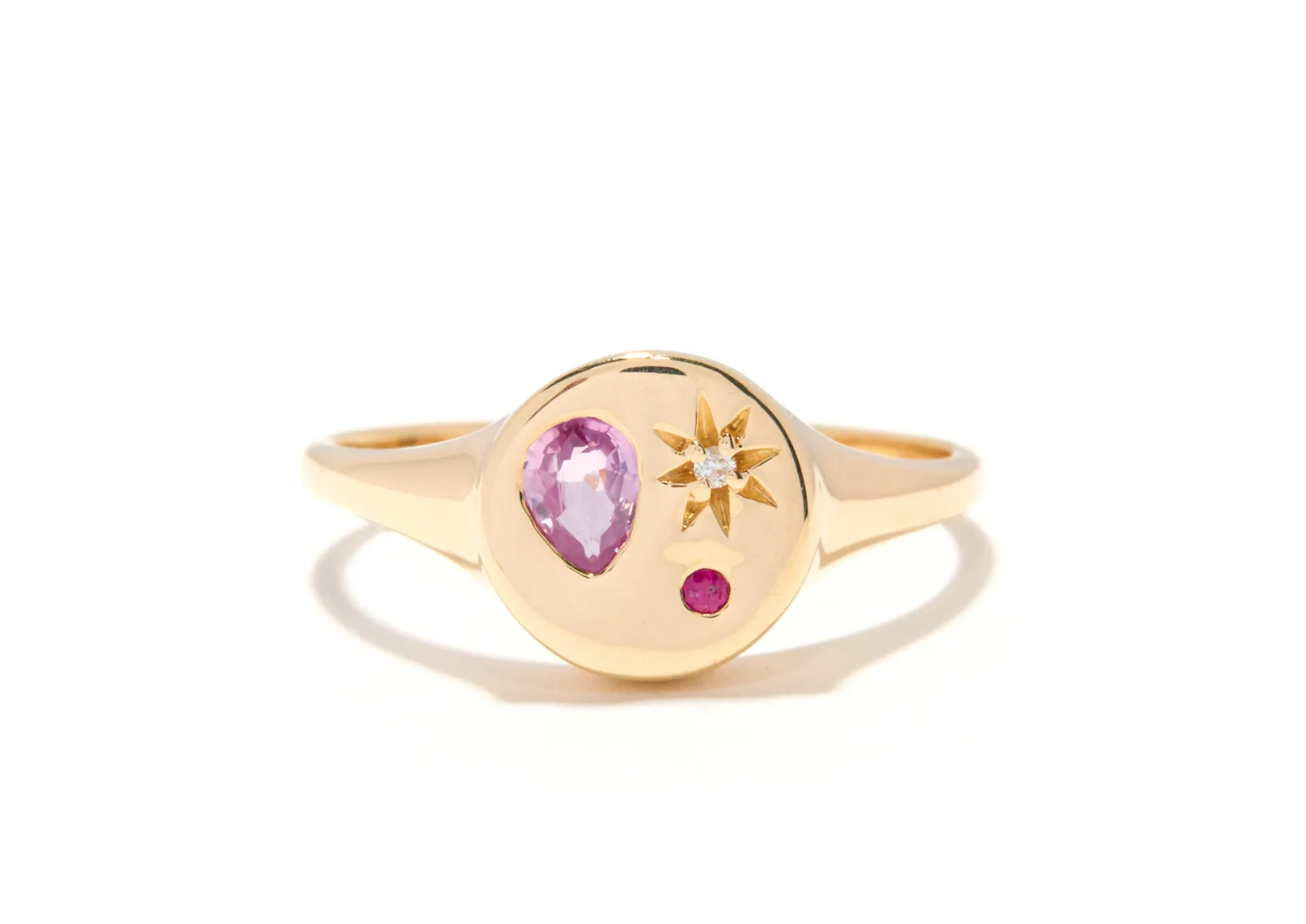 Night Market Round Signet Ring - Blush