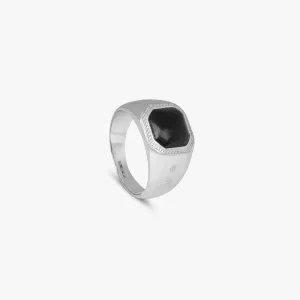 Onyx Signet ring in sterling silver