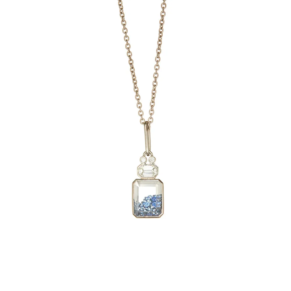 Palladium Sapphire Shaker Necklace