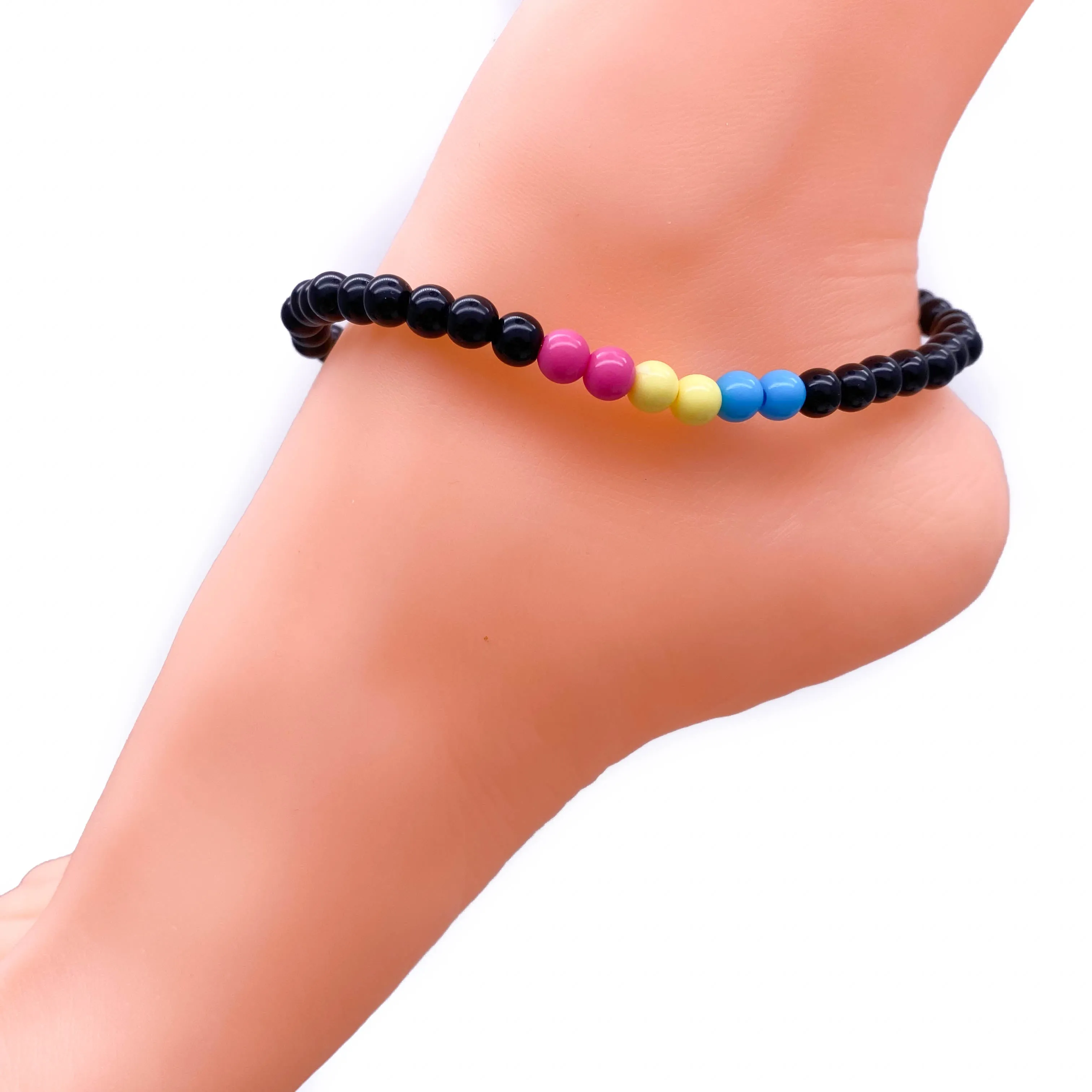 Pansexual Colours Acrylic Bead Anklet