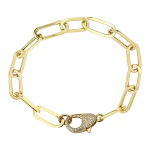 Paper Link Chain Lobster Clasp Charm Bracelet