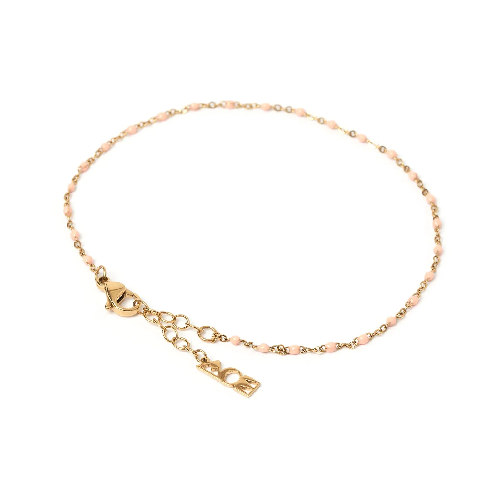 Peggy Gold and Enamel Anklet - Peach